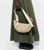 CAILDANL Straw Crossbody Bags for Women Beach Woven Hobo Handbag Summer Chic Crescent Shoulder Purses with Adjustable Strap 2025