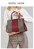 Aidrani Fashion cowhide plaid bag 2024 new large capacity leather women's handbag carrying middle-aged mother bag
