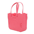 Disney Mickey Mouse Face 16.5" Adult Black Pink Water-Resistant Rubber Molded Large Tote Beach Swim Bag