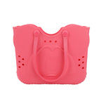 Disney Mickey Mouse Face 16.5" Adult Black Pink Water-Resistant Rubber Molded Large Tote Beach Swim Bag