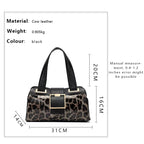 Genuine leather, leopard print, pillow-shaped handbag, wallet, women's, large capacity, detachable shoulder strap, storage bag