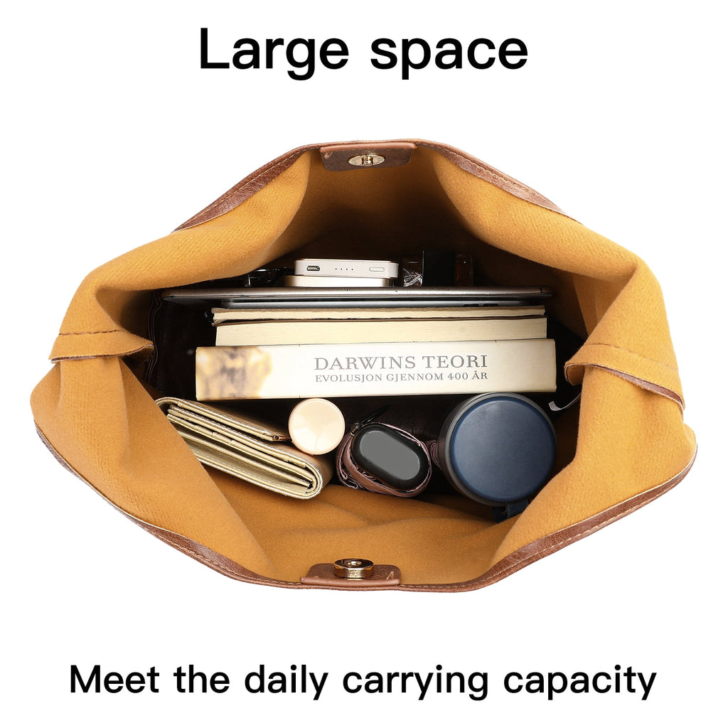 KALUNMA Hobo Bags for Women Retro Vegan Leather Womens Leisure Large Tote Bag Shoulder Purses Handbag