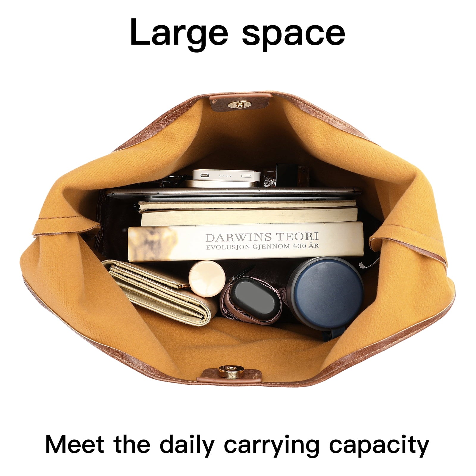 KALUNMA Hobo Bags for Women Retro Vegan Leather Womens Leisure Large Tote Bag Shoulder Purses Handbag