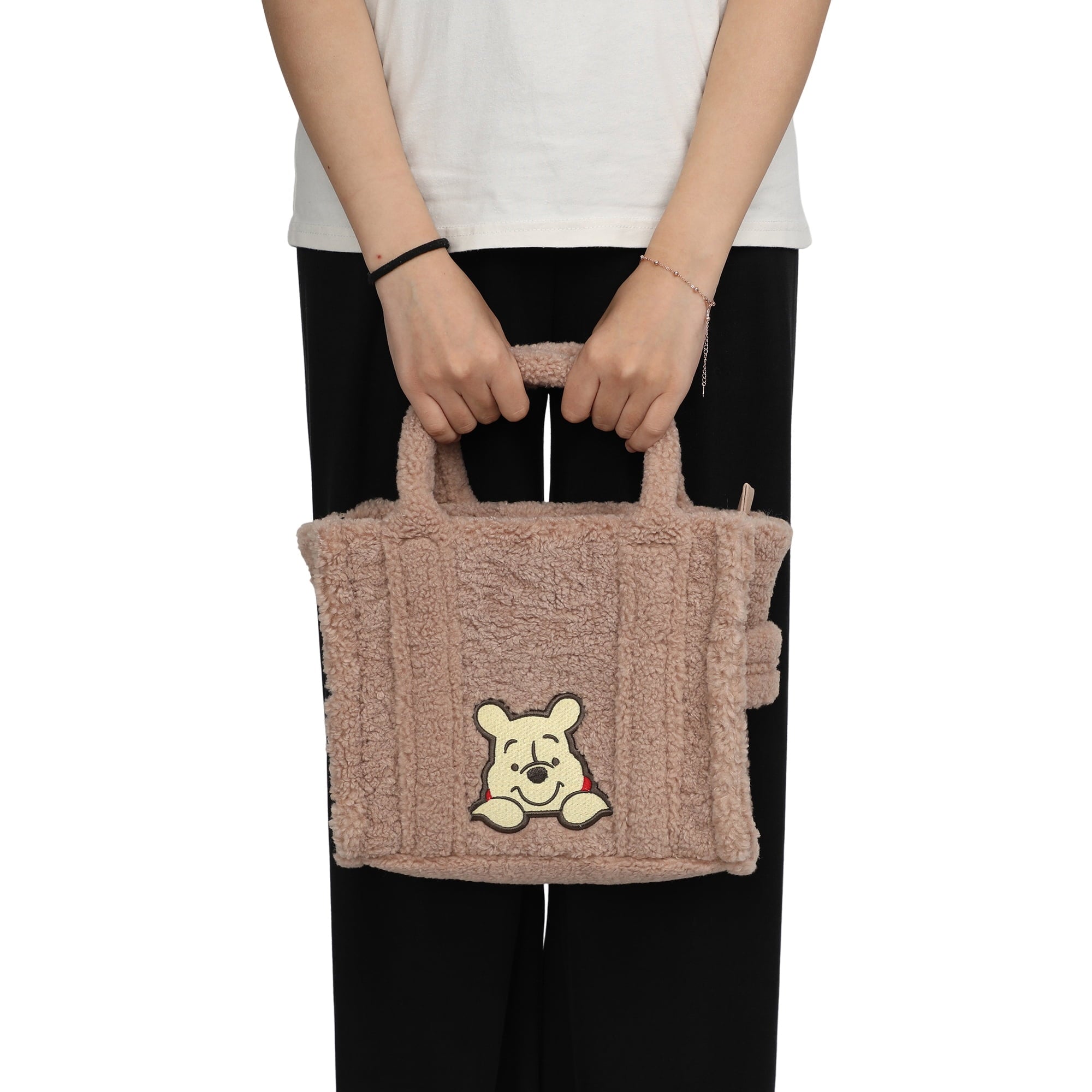 Winnie the Pooh Faux Shearling Tote Bag With Detachable Strap