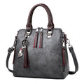 zttd women fashion girls retro solid cat fringe shoulder zip tote handbag bags elegant retro women tote bag custom ladies handbag a - Crossbody Bag